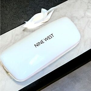 Nine West white eye glasses case